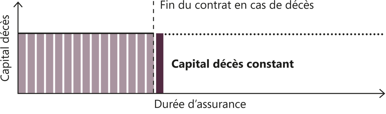 Graphique de la prestation de décès constante